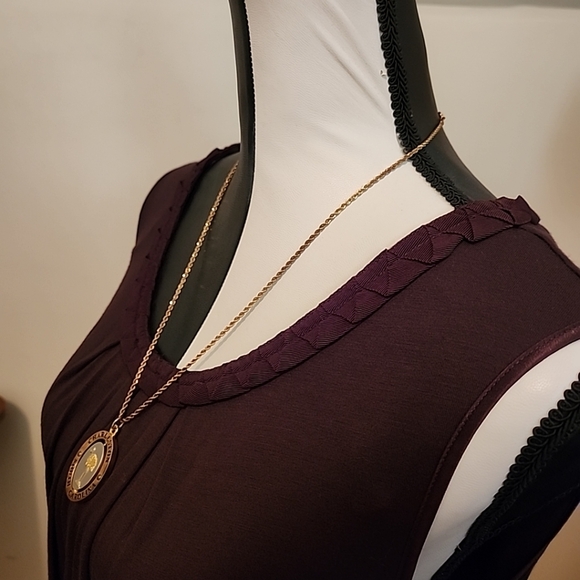 Charleston South Carolina Palmetto Tree Medallion Necklace, gold and silver tone - Picture 3 of 9